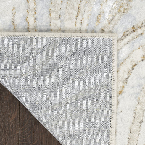 5' X 7' Gold Gray and Ivory Abstract Non Skid Area Rug